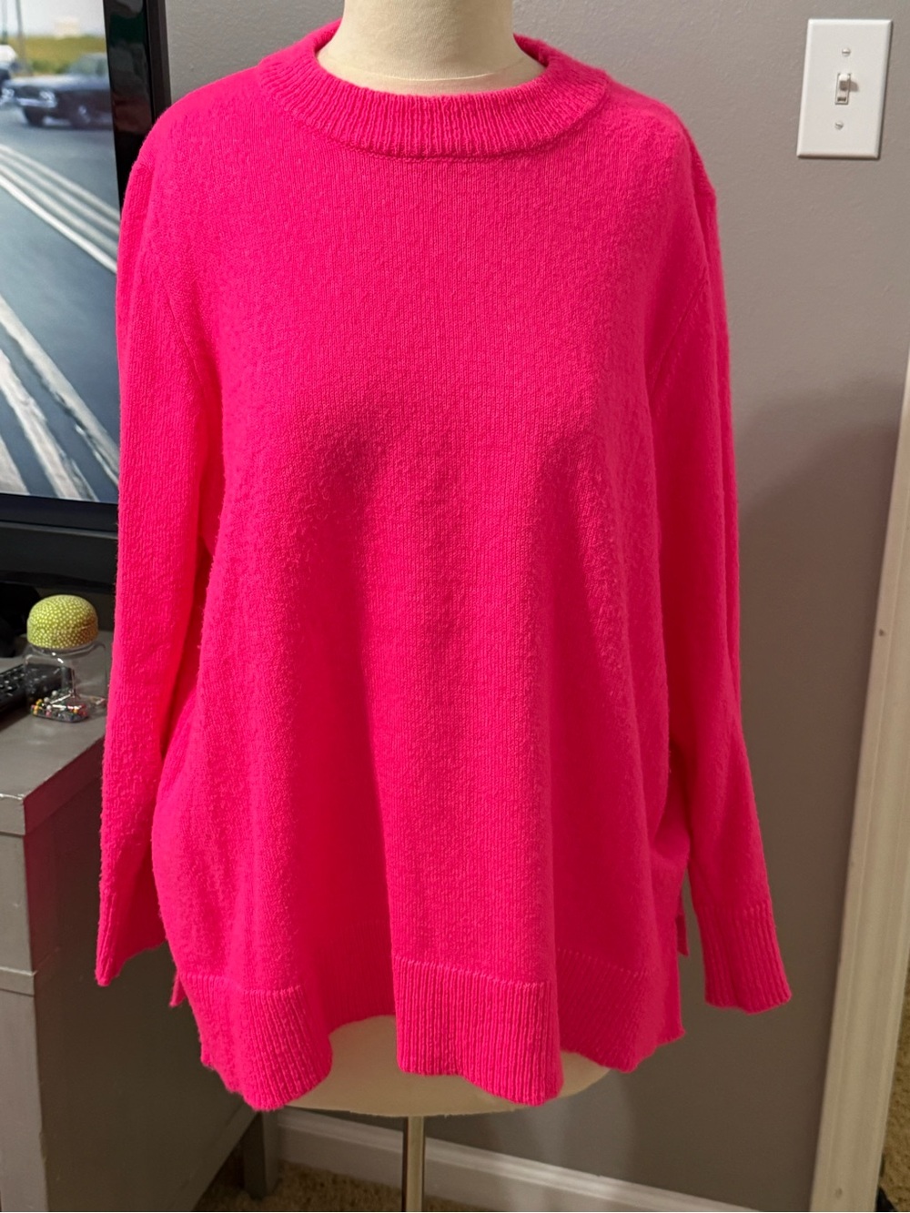 Lane Bryant Hot Pink Oversized Sweater Plus Size 18/20
